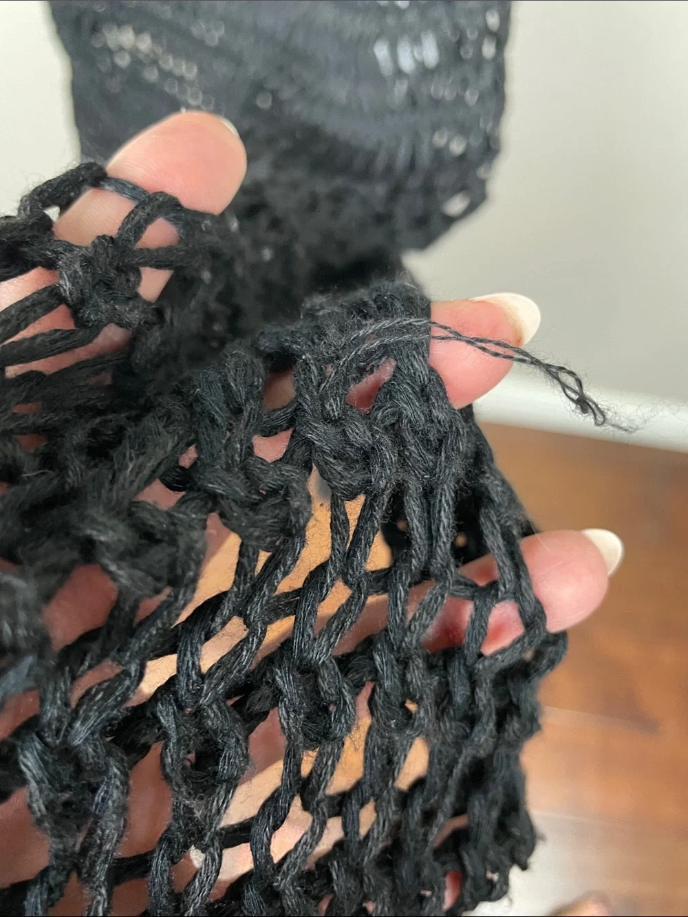Haight x Mari Giudicelli Daniela Open Knit Crochet Midi Dress Cover Up XS